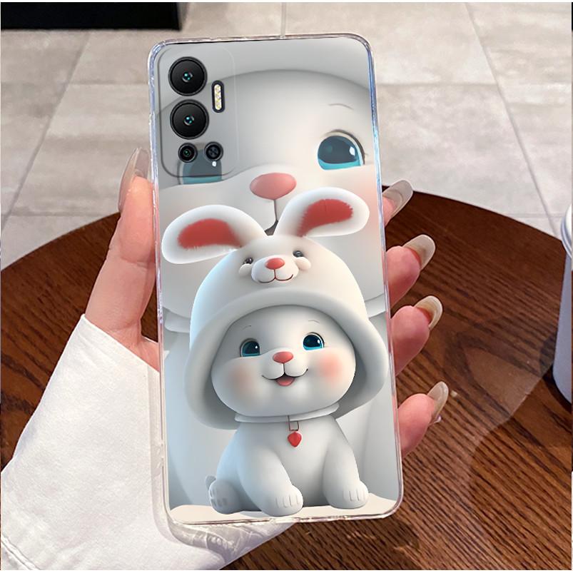 For Infinix Hot 12 Pro Play 12 i Phone Case Cute Rabbit Clear Silicone Back Cover For Infinix Hot12 12Pro 12Play 12i Bumper Capa