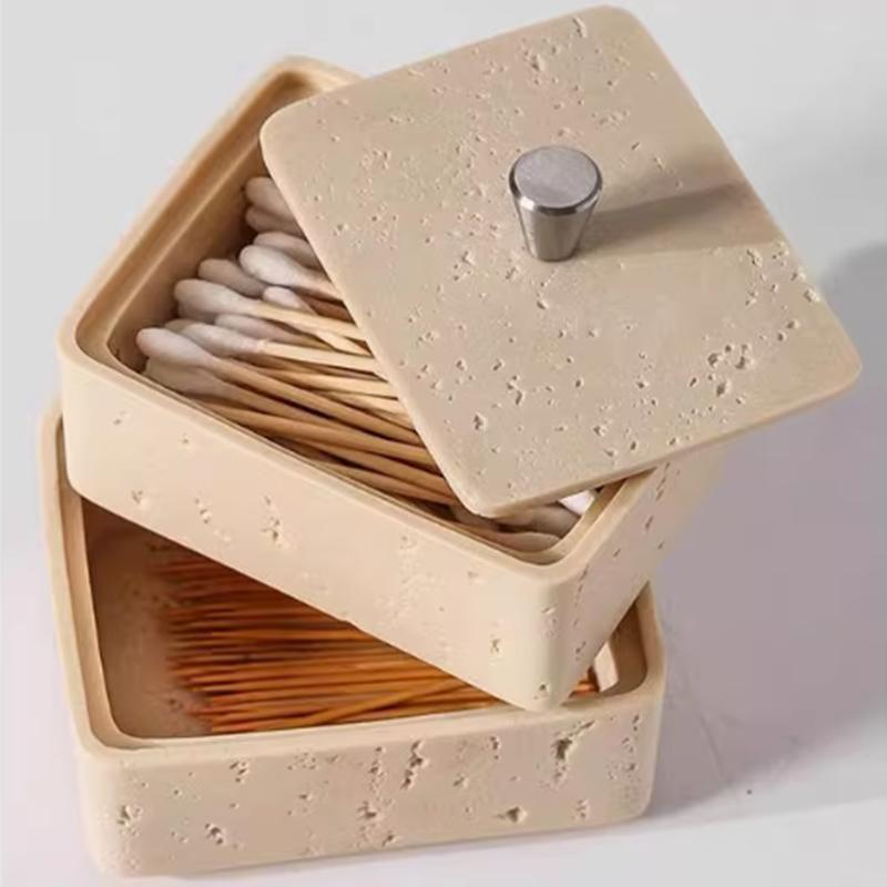 Modern Art Cave Stone Resin Tissue Box, Household Countertop Storage Bucket, Living Room Tissue Storage Box, Kitchen Supplies