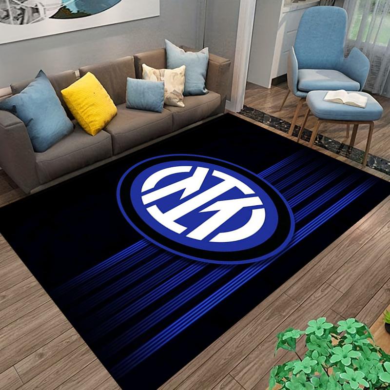 Black and Blue Logo Carpet Designed Floor Mat, Suitable As a Non-slip Mat for the Living Room or Bedroom Sofa
