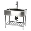 Stainless Steel Kitchen Utility Sink Single Bowl with Faucet Commercial Grade Silver 35.8x23.2 Inch