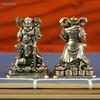 Mini Brass God Of Wealth Figurine - Zhao Gongming Statue Feng Shui Wealth Decor  Desktop Ornament