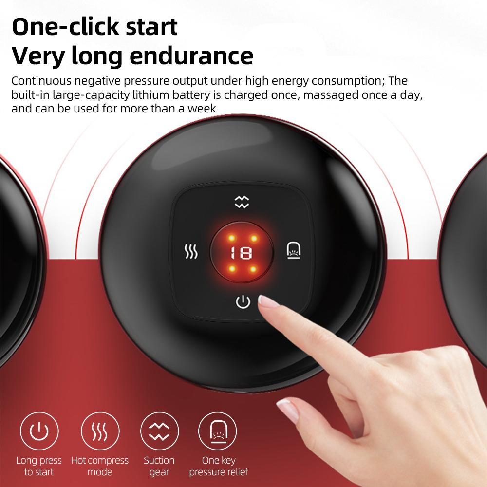 2-in-1 Electric Cupping Therapy Massager Smart Gua Sha Tool with Auto Timer 12 Level Temperature
