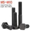 1~10pcs M5 M6 M8 M10 Black External Hexagon Outside Hex Head Cap Screws Bolt High Tensile Grade 12.9 Steel DIN933 Length 8~180mm