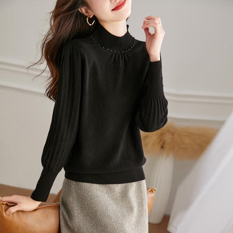 Srcr Women's 100% Wool Turtleneck Knit Sweater