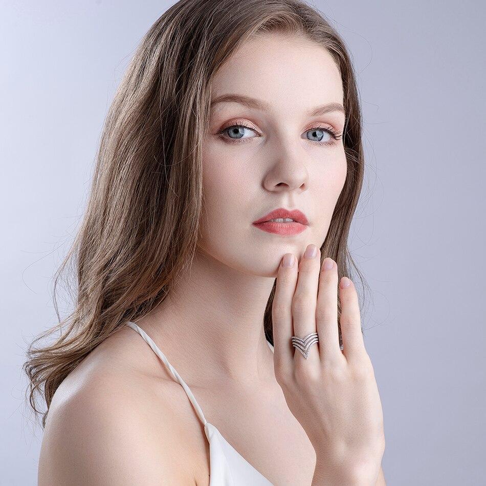 925 Sterling Silver Special Party Rings For Women Stackable Gradient Sharp Arrow Micro Pave Crystal Cz Accessories Jewelry