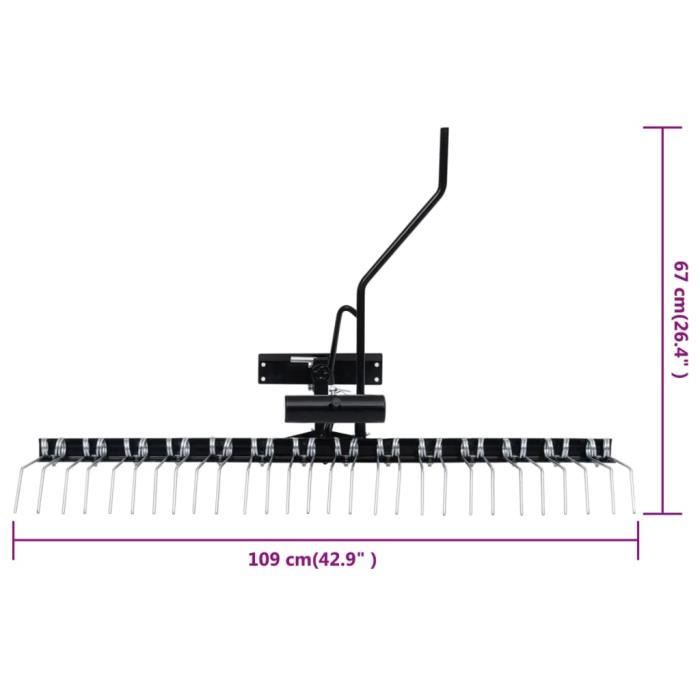 VidaXL Scarificateur pour tondeuse autoportée 109 cm 154454