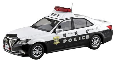 AOSHIMA Skala 1/32 Rakupla Zestaw zatrzaskowy nr 01-PC Toyota Crown Samochód patrolowy Wstępnie kolorowany model plastikowy