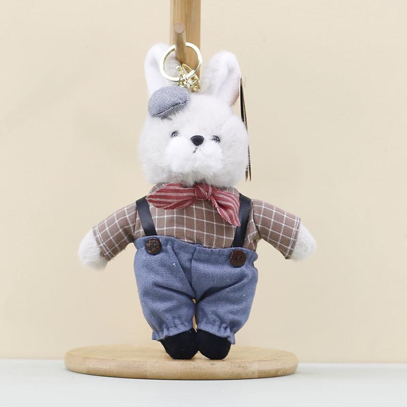 Keychain Plush Rabbit With Short Fur And Pp Cotton Filling Accessories For