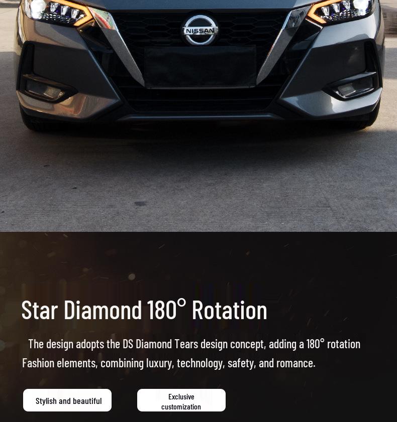 20-22 Sylphy 14th Gen LED Star Diamond DRL & Bi-LED Projector Lens Headlight Assembly