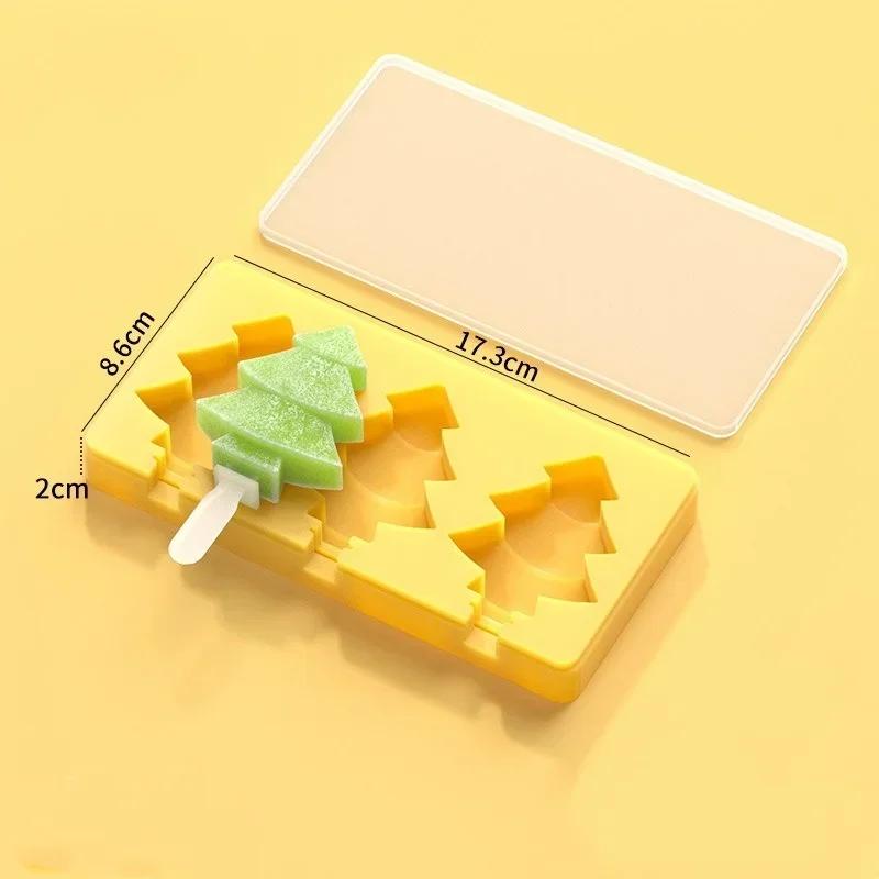 Reusable Homemade Ice Cream Mold Cute Snowman Pine Shapes Colorful Handmade Popsicle Mould Cartoon Cheese Stick Kitchen Tool