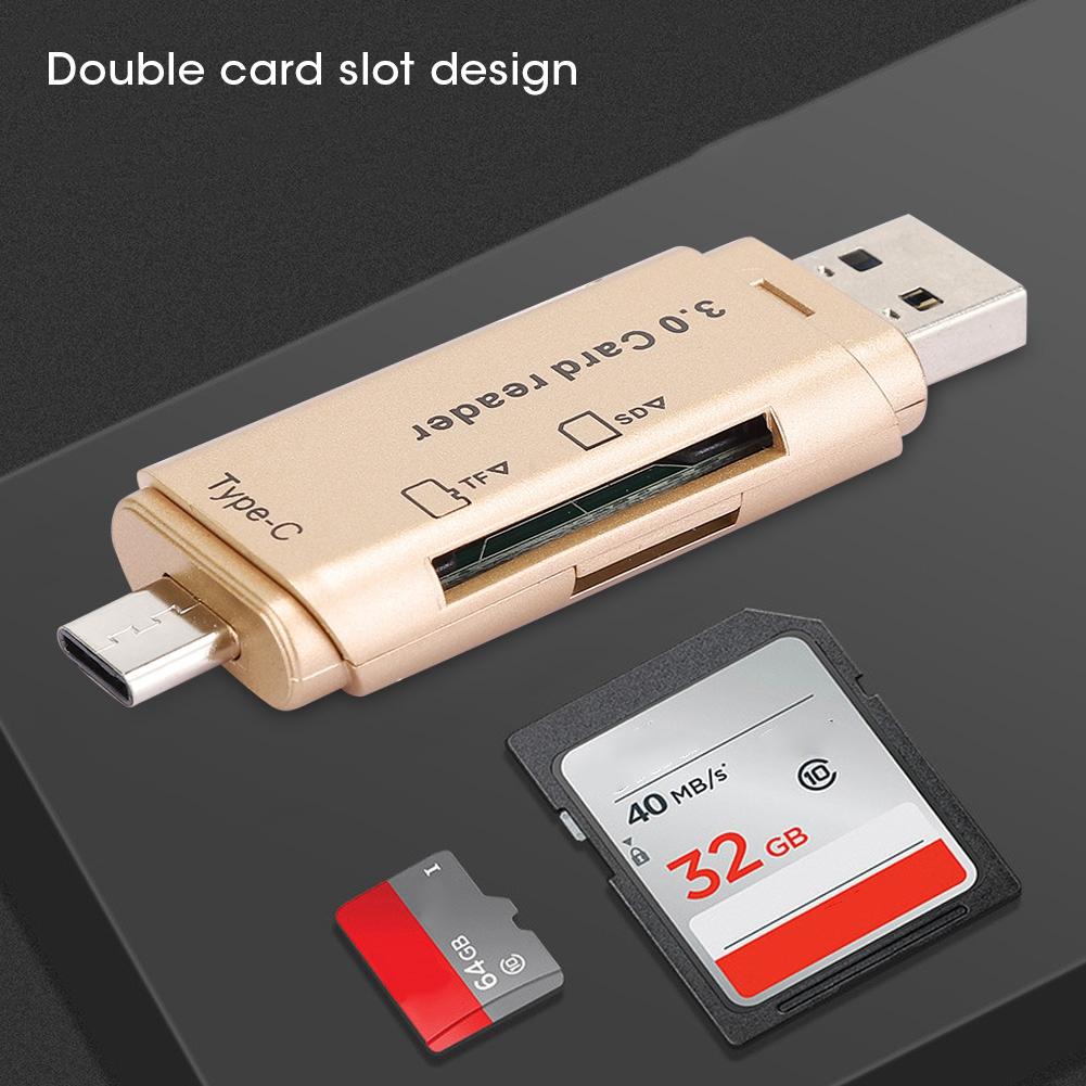 Card Reader Mobile Phone Computer Multi Function Storage Portable Converter Memory USB3.0(Golden )