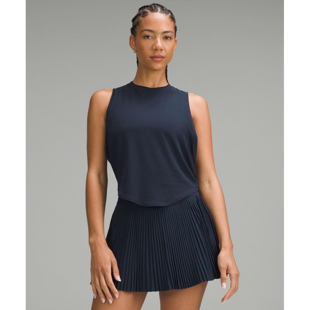 

Lululemon Мягкий трикотажный укороченный топ с круглым вырезом, цвет настоящий темно-синий 14