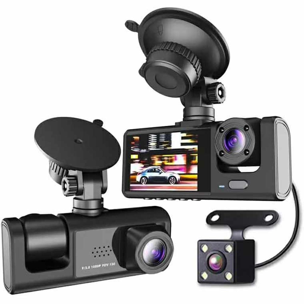 

WIFI Car Dash Cam HD 1080P Front/Inside/Rear 3 Lens Car DVR Parking Recorder A