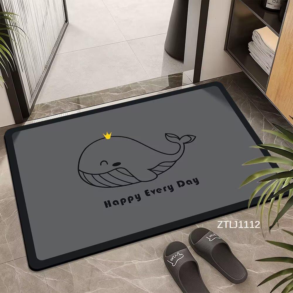 

Мультяшный нескользящий коврик для ванной из диатомовой земли - Впитывающий, устойчивый к пятнам коврик для ног для кухни, туалета или прихожей 40x60cm Diatom Mud