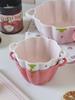 Charming Ceramic Double-Ear Berry Petal Bowl for Fruit, Salad, or Noodles - Anti-Scald Design.