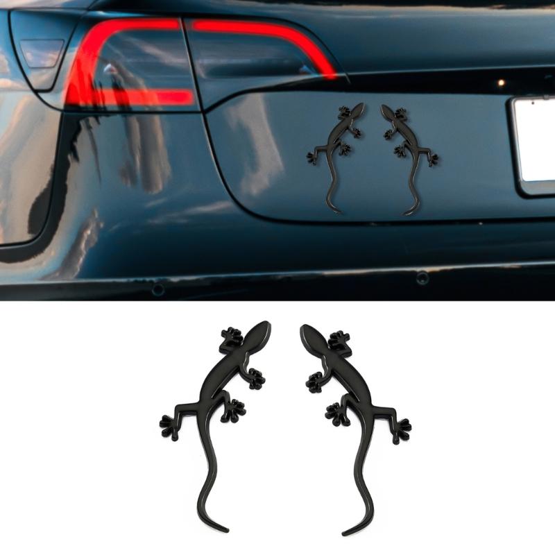 3D Geckoes Metal Scooters Car Decals Badge Emblems Stickers Pack Of 2 For Creative And Individualized Vehicle Decoration