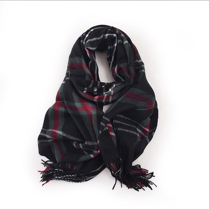 

Полосатый клетчатый шарф 2025 осень и зима новый теплый уличный шарф с кисточками имитация кашемира шарф женский 67*180cm