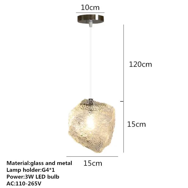 

Горячая скандинавская простая творческая личность, люстра из камня и стекла, художественная люстра в виде кубика льда, лестница, столовая, спальня, бар NO BULB прозрачный