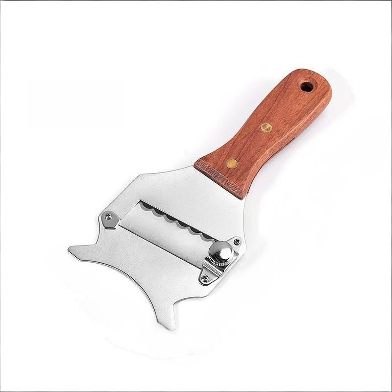Modern Stainless Steel Truffle Slicer With Wooden Handle Multifunction Cheese And Chocolate Cutter For Gourmet Cooking