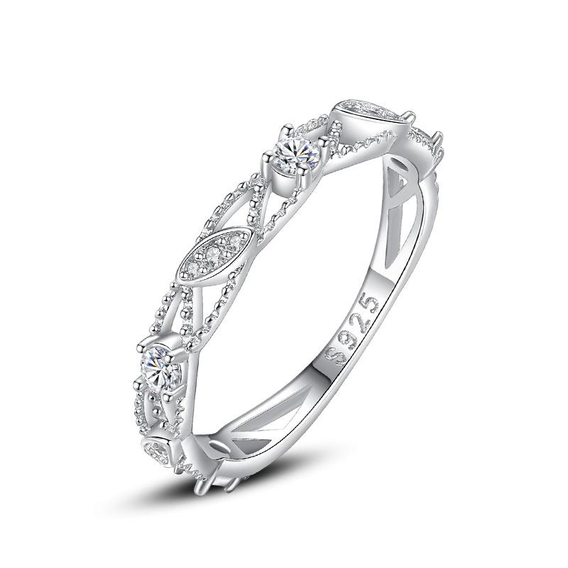 Ada Jewelry Anel Prata 925 Fashion Design Rhodium Plated Moda Zirconia 100% Sterling Silver Ring 5