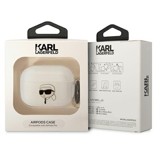 Etui Do AirPods Pro Karl Lagerfeld Transparentne Karl's Head