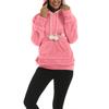 Women's Fashion Casual Top Solid Color Long Sleeve Pet Pocket Hoodie Sweatshirt
