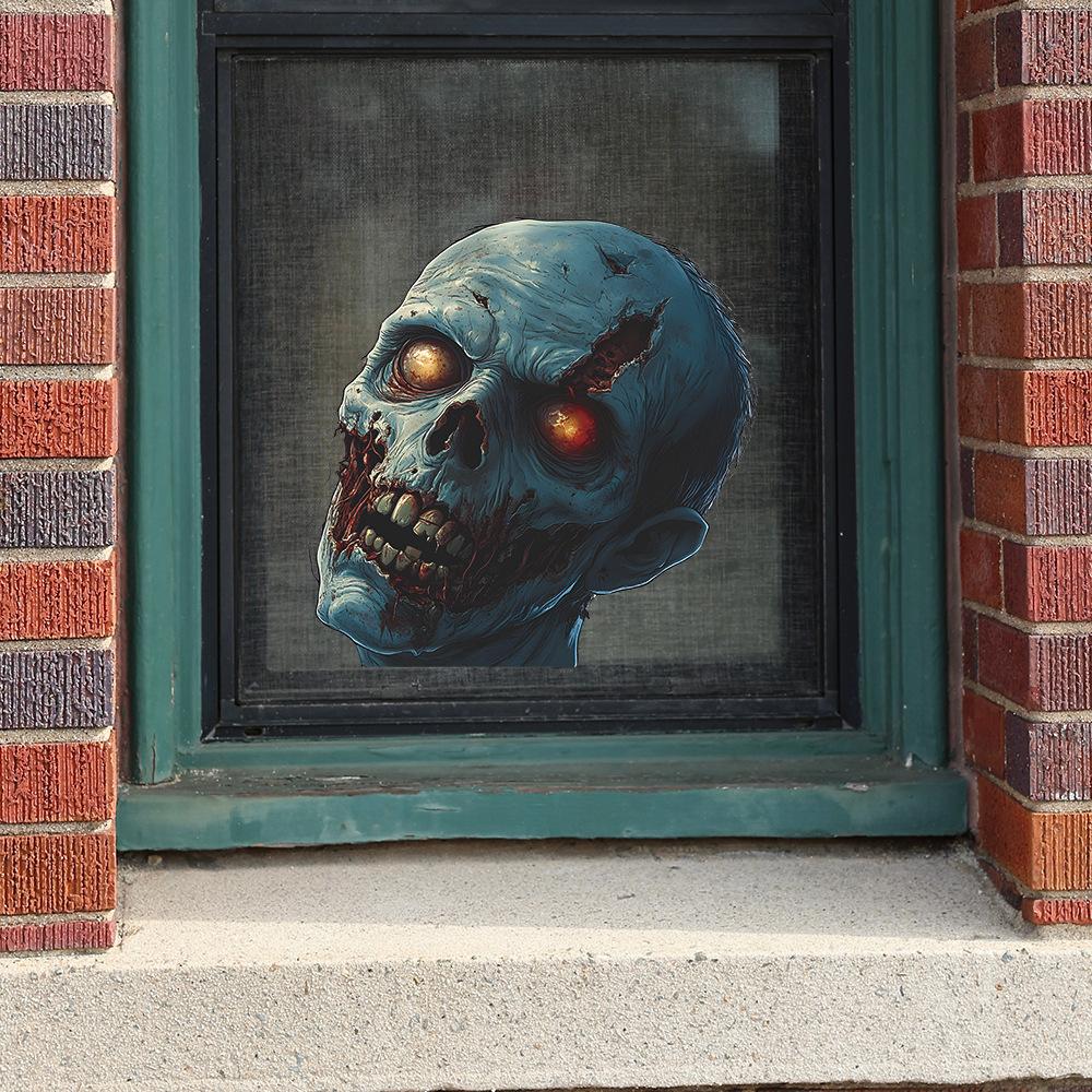 Halloween Horror Zombie Balcony Glass Showcase Home Festival Decoration Static Window Stickers