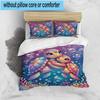 Underwater Two Sea Turtles 3pcs Bedding,Including 1pc Duvet Cover And 2pcs Pillowcases Perfect for Christmas,Ideal for Bedroom, Dormitory