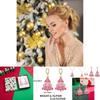 Alloy Pink Premium Christmas Tree Earrings And Necklace Set Perfect For Holiday Gatherings