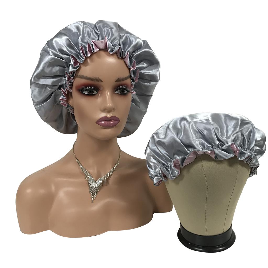 Custom Silk Sleeping Bonnets Double Layer Reversible Hair Bonnet for Men