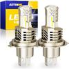 AUTOONE 9003 LED Bulbs Hi/Lo 6000K White 40000LM With Cooling Fan, H4/HB2 Halogen Replacement, IP68, Pack Of 2