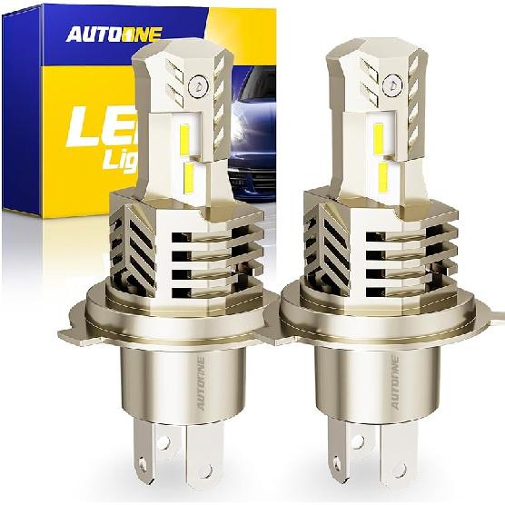 AUTOONE 9003 LED Bulbs Hi/Lo 6000K White 40000LM With Cooling Fan, H4/HB2 Halogen Replacement, IP68, Pack Of 2