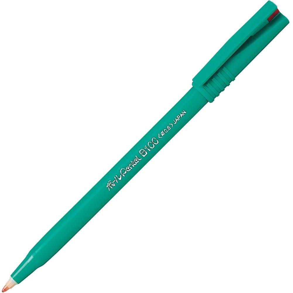 Pentel Ballpoint 10 Pens Water-Based Pen, B100-BD Red,