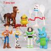 Toy Story 4 Woody Lightyear Rex Alien Bear 7 Pcs Action Figure Cake Topper Toys Vibrant And Detailed Pvc Collectibles