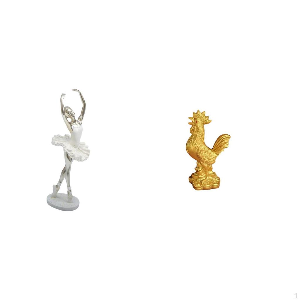 Ballerina Chicken Figurine Modern Dancing Girl Sculpture Creative Art Ornament for Bedroom Office