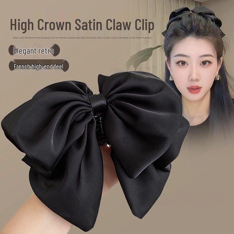 Polka Dot Bow Claw Clip: Elegant Women's Hair Accessory