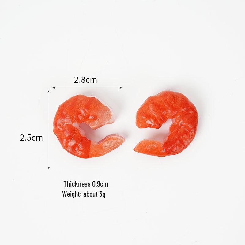 PVC Shrimp Keychain Props - Funny Kitchen & Dining Toy Models