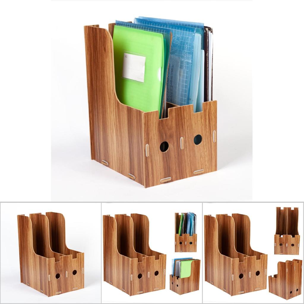 Magazine Book File Stand   File Sorter   Desk Storage Box  Black