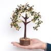 Crystu Natural Citrine Pyrite Green Aventurine Combination Crystal Stone Wealth Tree 300 Beads Gemstone Tree for Money Showpiece