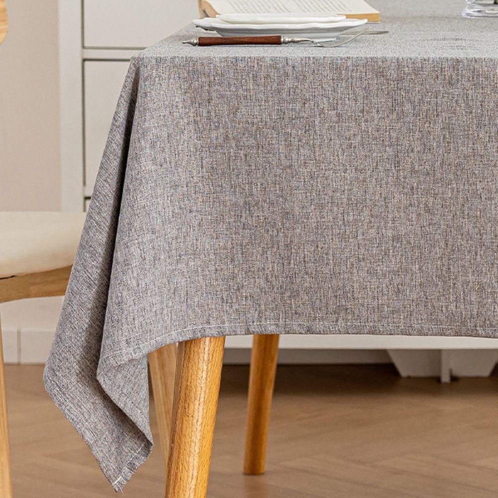 Dustproof Table Cover Waterproof Table Decor Cloth Cotton Linen Tablecloth  Kitchen