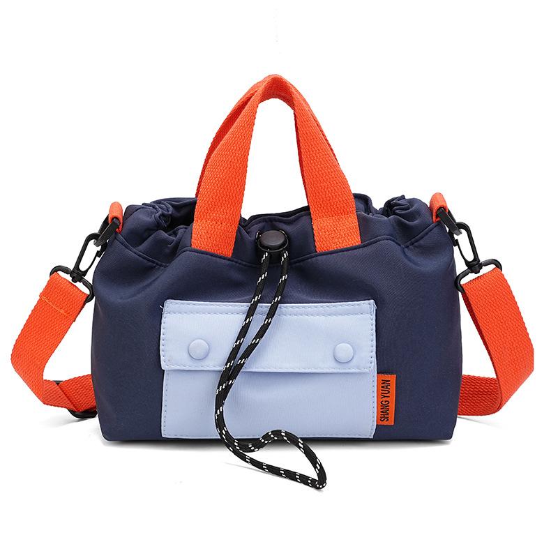 Korean Version of Foreign Style Drawstring Women's Shoulder Bag Casual and Lightweight Portable Small Square Bag To Work Commuting Going Out Trav