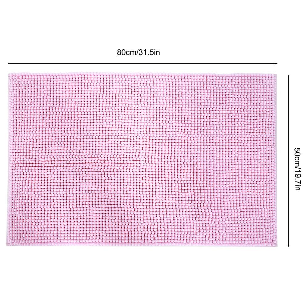 Chenille Anti slip Water Absorbent Non slip Mat Bathroom Living Room (Pink)