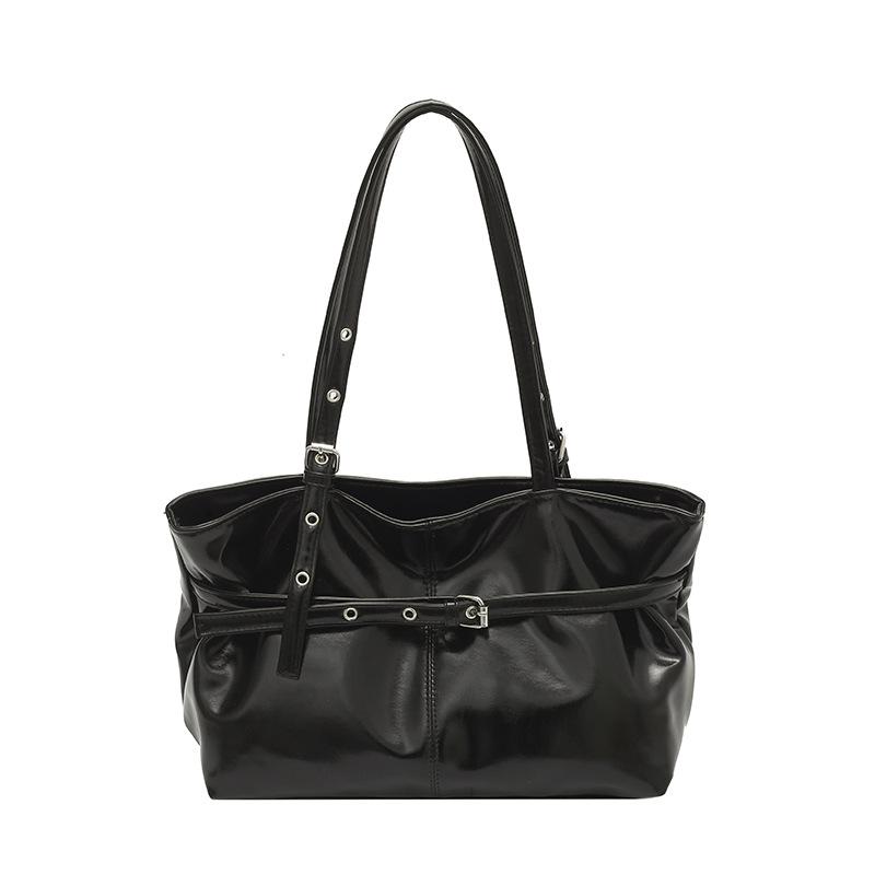 Niche women s large-capacity bag women, winter new textured shoulder bag fashionable casual retro tote bag