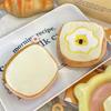 Cute Cartoon Egg Toast Plush Coin Purse Soft Money Change Pouch Small Wallet Keys Earphone Storage Bags Zipper Pouch Kid Gifts