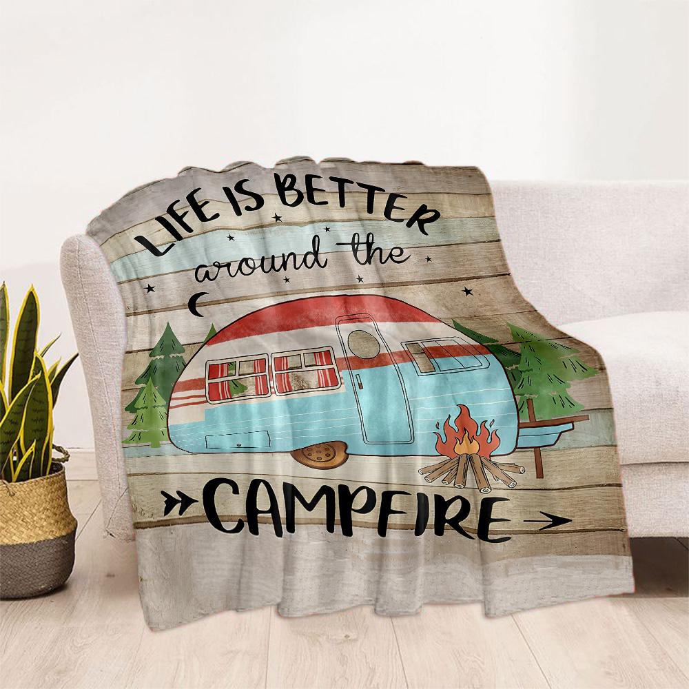 Campfire Life Adventure Blankets are suitable for living rooms,making them an ideal choice for outdoor travel and gifts.