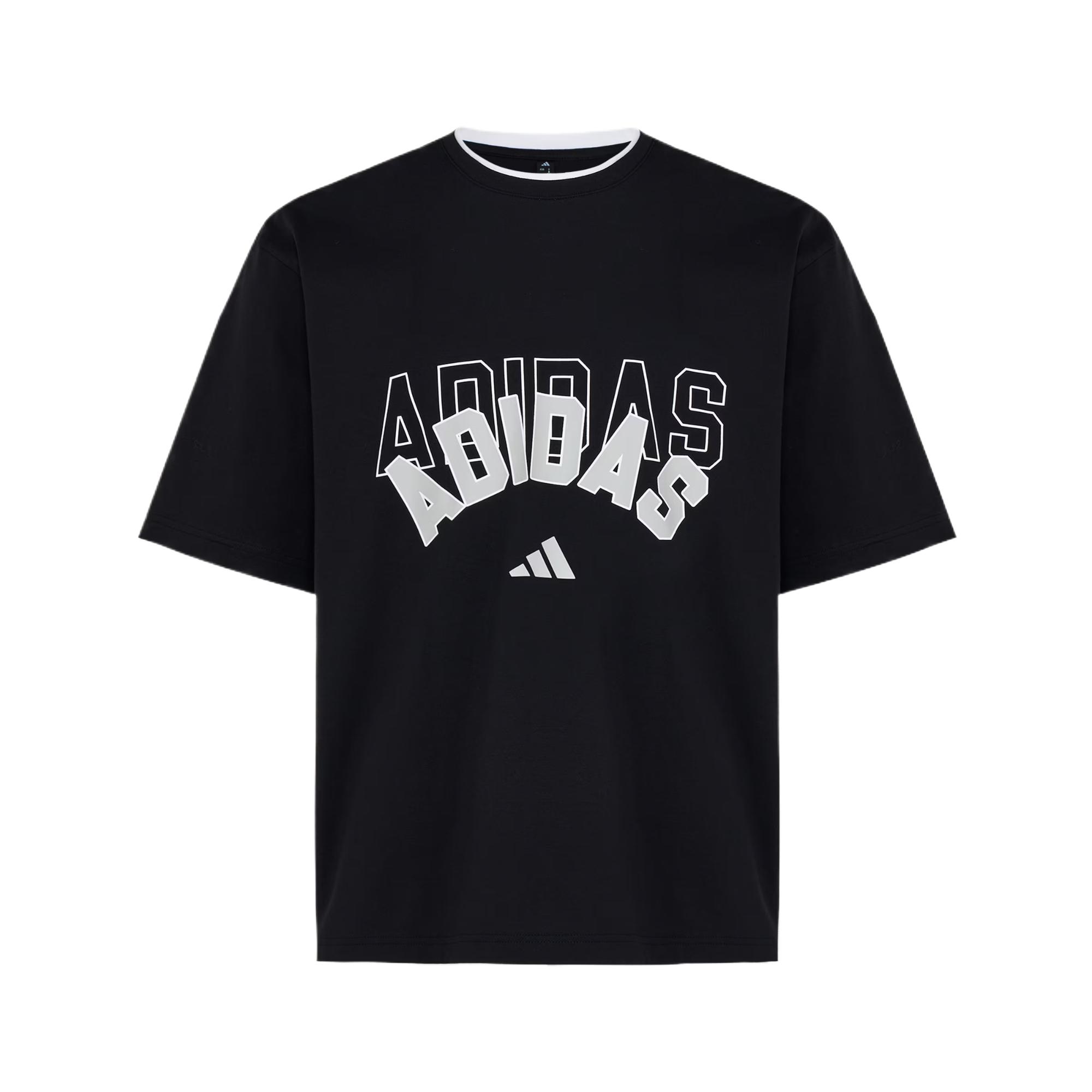 Adidas T Shirts Unisex Black Crew Neck KX0514 2XL