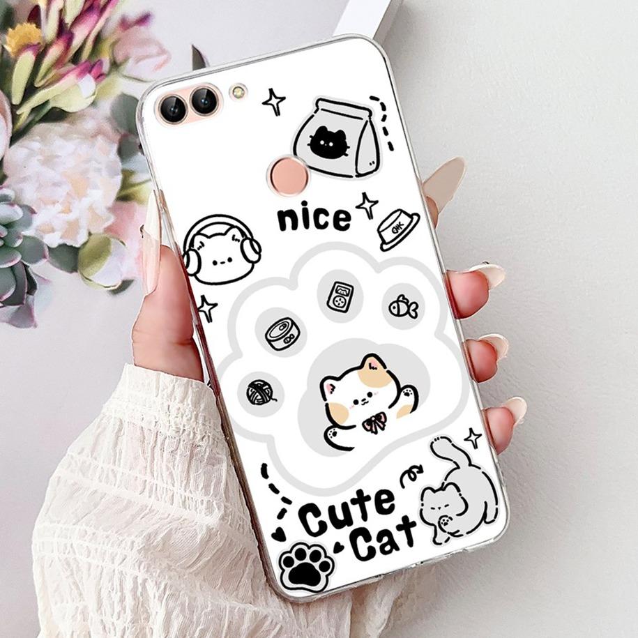 For Huawei P Smart Case FIG-LX1 FIG-LX2 FIG-LX3 Cover Luxury Dragon Lion Soft Silicone Phone Cases For Huawei Psmart 2018 Bumper
