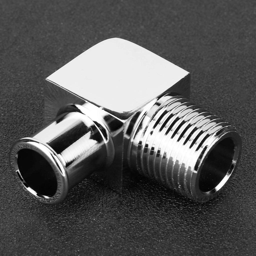 Heater Hose Connector, Heater Hose Fitting, Aluminum Alloy Heater Hose Fitting 90 Degree Connector 1/2in NPT to 5/8in Hose Barb