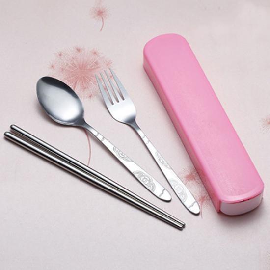 Cutlery Set Stainless Steel Spoon Fork Chopsticks