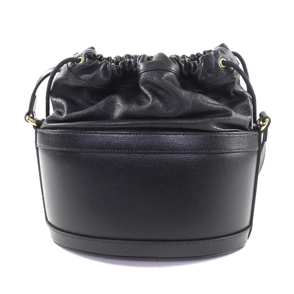 Excellent GUCCI Shoulder Bag black leather Women 602118 Used